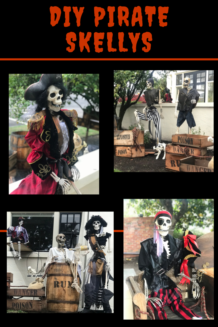 DIY Pirate Skeletons Halloween Decor