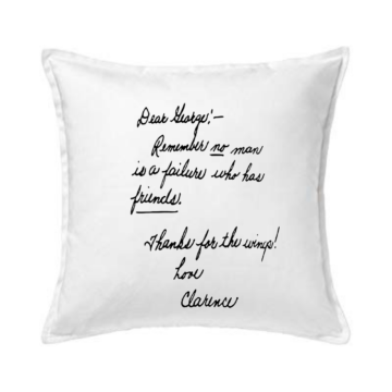 It's A Wonderful LIfe digital download printable quote in black text on a white pillow